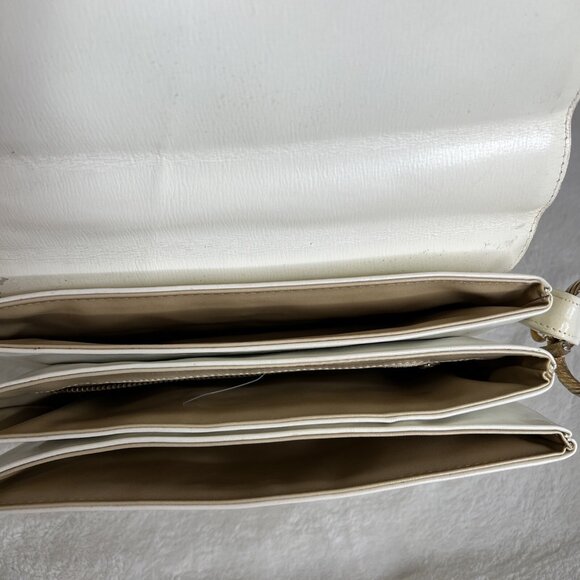 Robert Bestien Vintage White Faux Leather shoulder Adjustable Strap - Picture 7 of 12